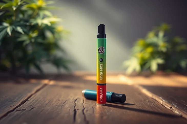 Showcase Muha Meds 2g disposable vape pen with vibrant packaging on a rustic surface, highlighting premium quality.