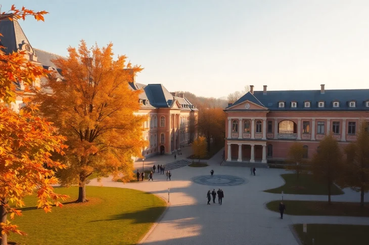 Experience Polonya'da Üniversite Eğitimi in a vibrant Polish campus with students immersed in learning.