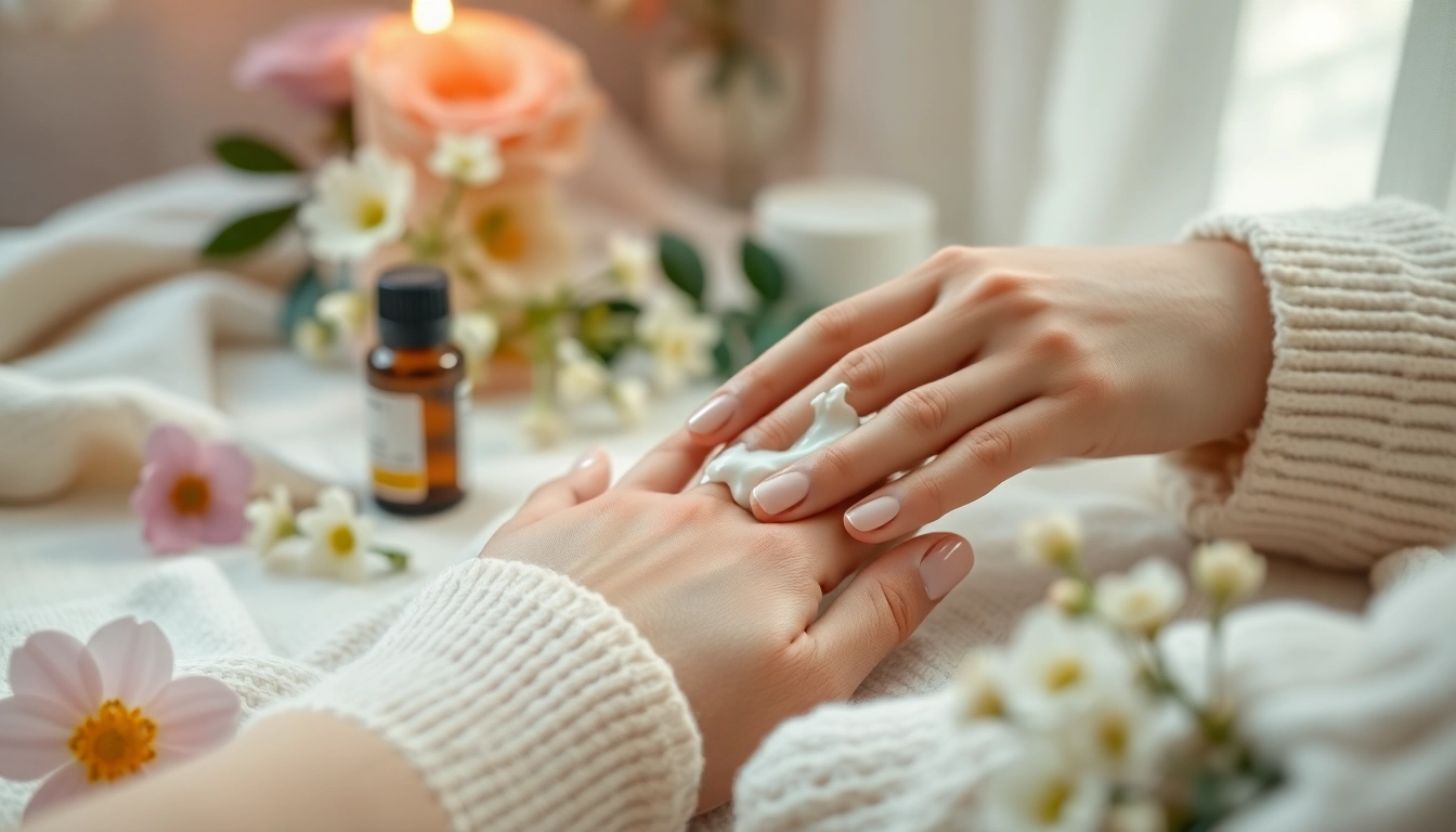Apply hydrating hand cream Supplier for soft, nourished skin in an elegant spa-like setting.