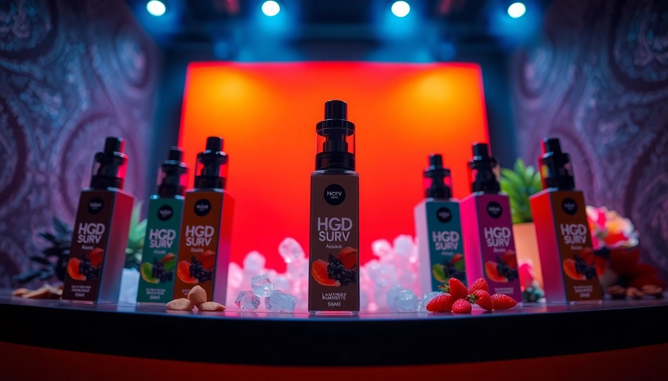 Buy HQD Surv kaufen with an array of colorful flavors displayed prominently to attract vape enthusiasts.