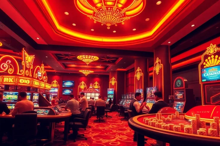 Experience the thrill of the best casino game with players enjoying lively action at the tables.