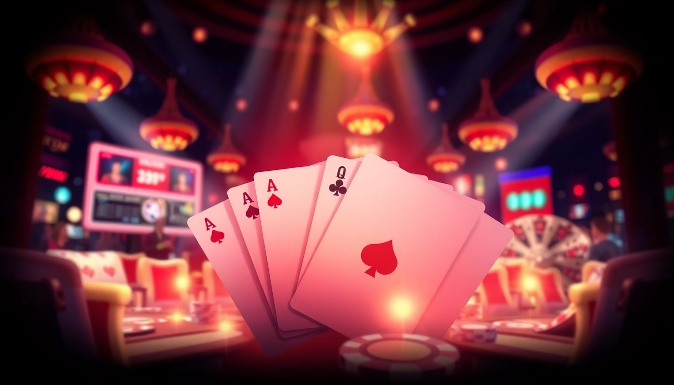 Experience the thrill of an ok win with vibrant casino elements and winning cards.