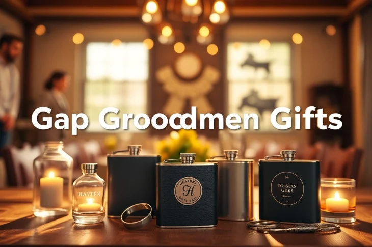 Showcasing cheap groomsmen gifts including personalized flasks and keychains for memorable celebrations.