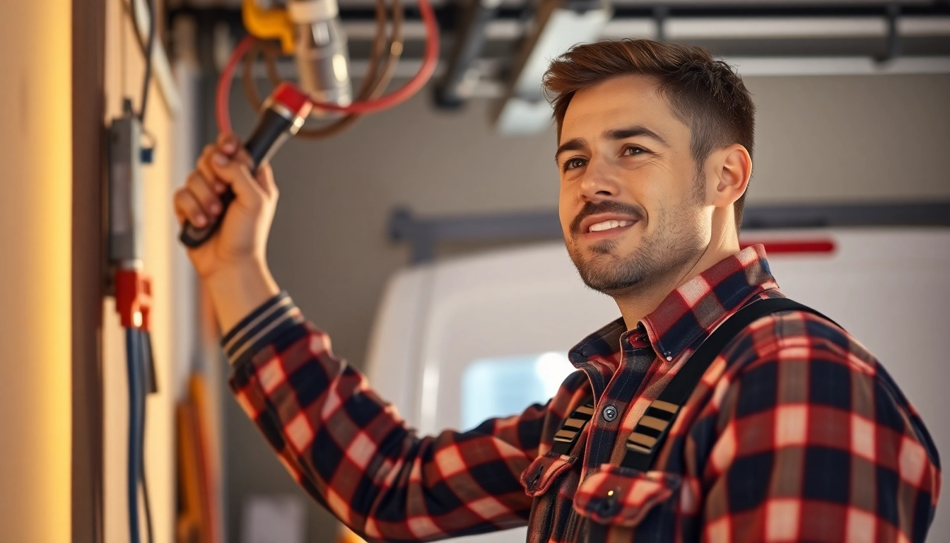 Electrician Notdienst team efficiently assisting a client during an electrical emergency.