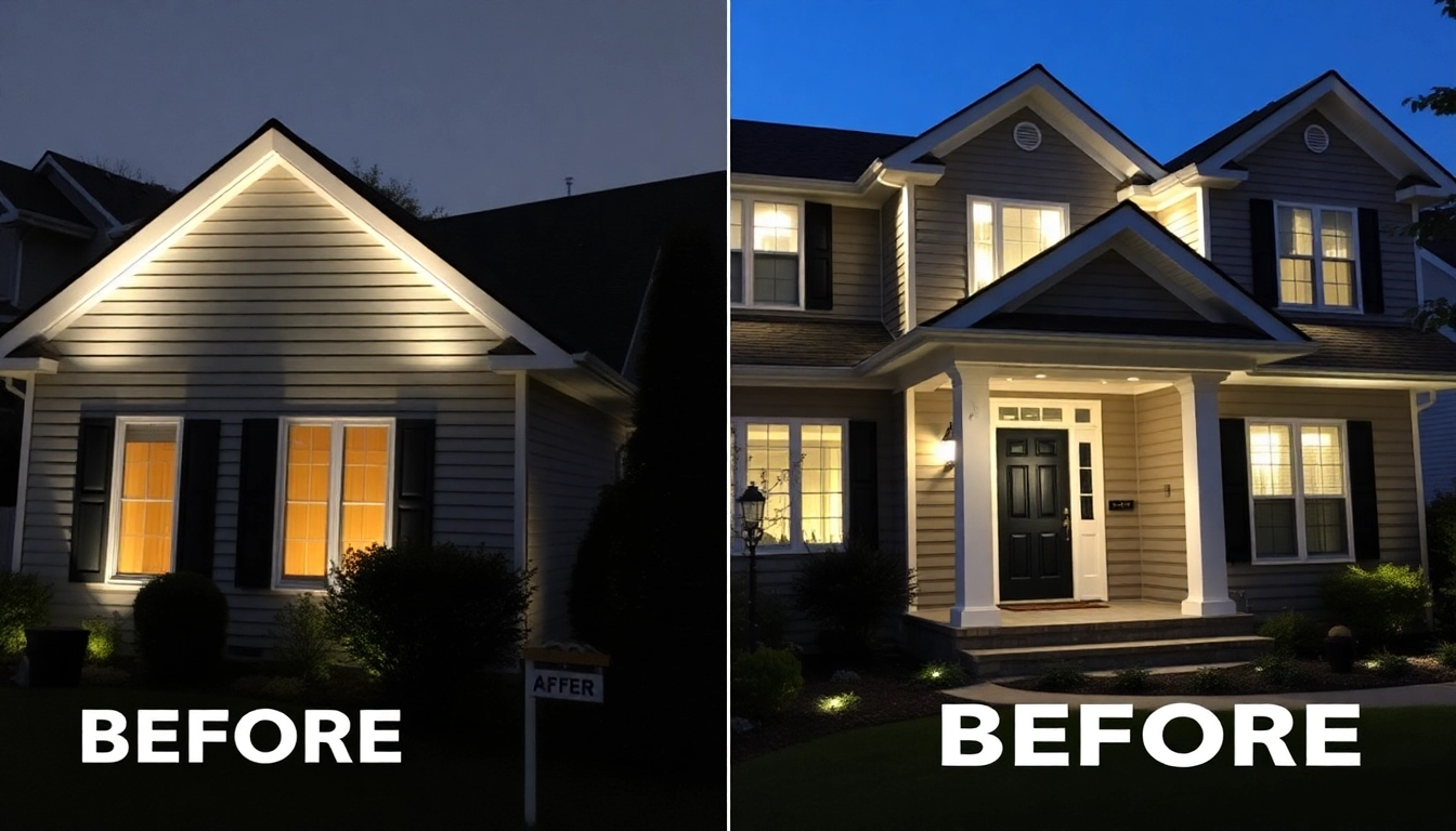 Exterior renovations featuring a transformed home with modern siding and appealing landscaping.