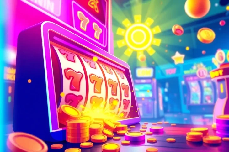 Engage with slot bet kecil gameplay featuring colorful coins and thrilling symbols.