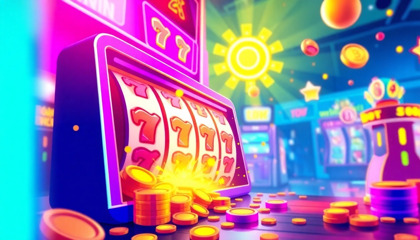 Engage with slot bet kecil gameplay featuring colorful coins and thrilling symbols.