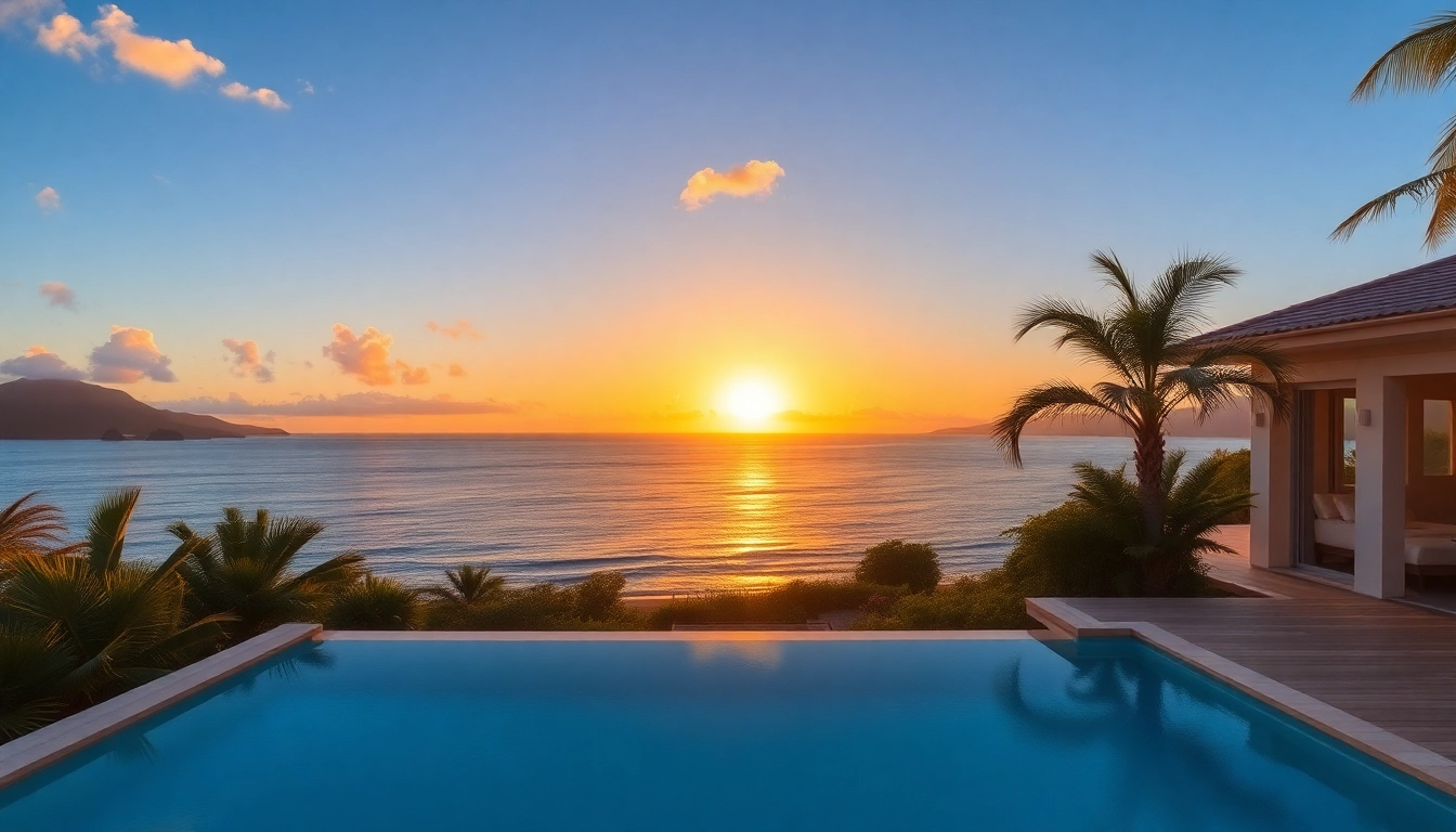Experience luxury villa saint martin with stunning ocean views and a tranquil sunset ambiance.