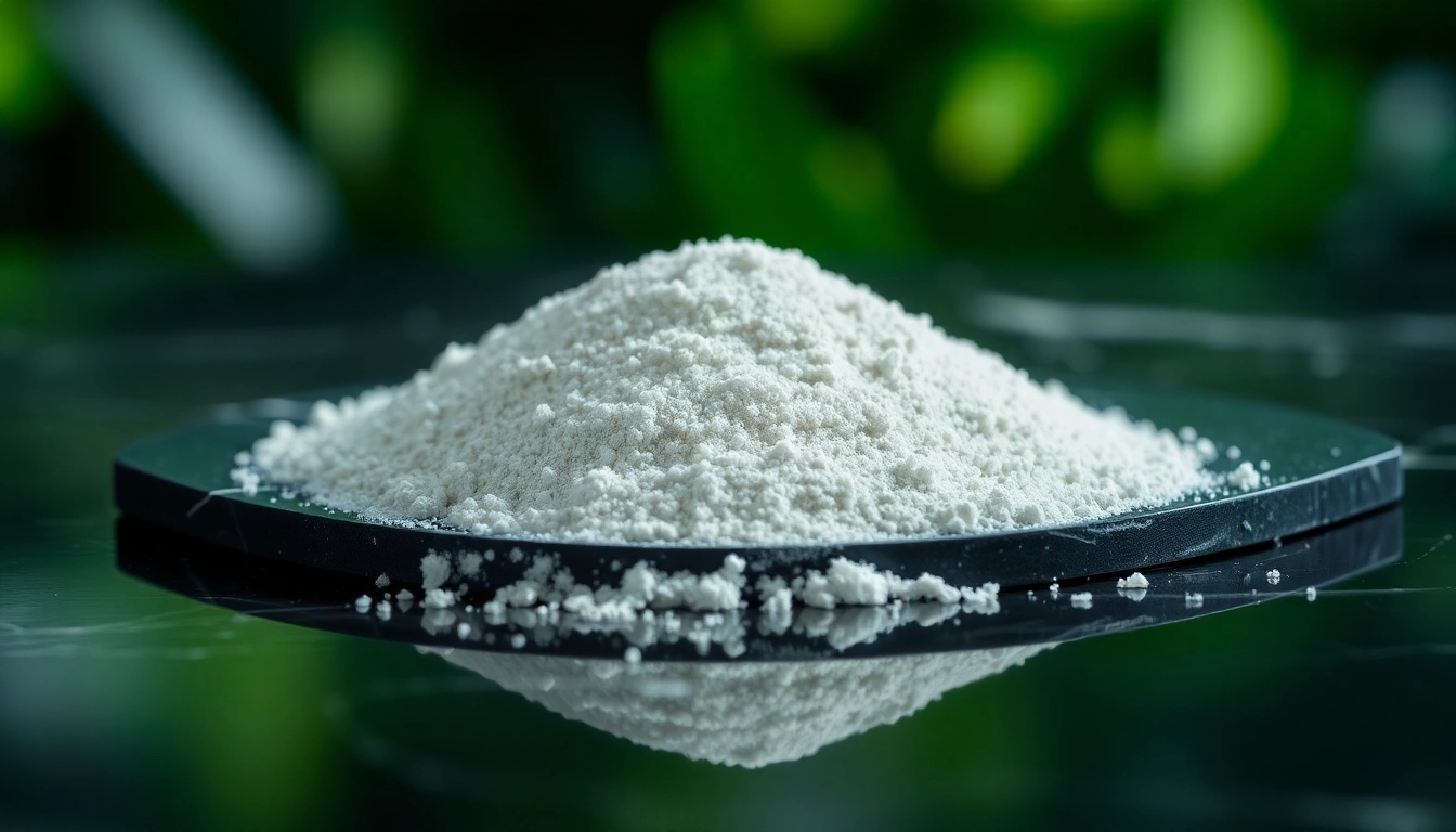 Showcase 7 hydroxymitragynine bulk powder meticulously displayed on a marble surface, highlighting its fine texture and natural origins.