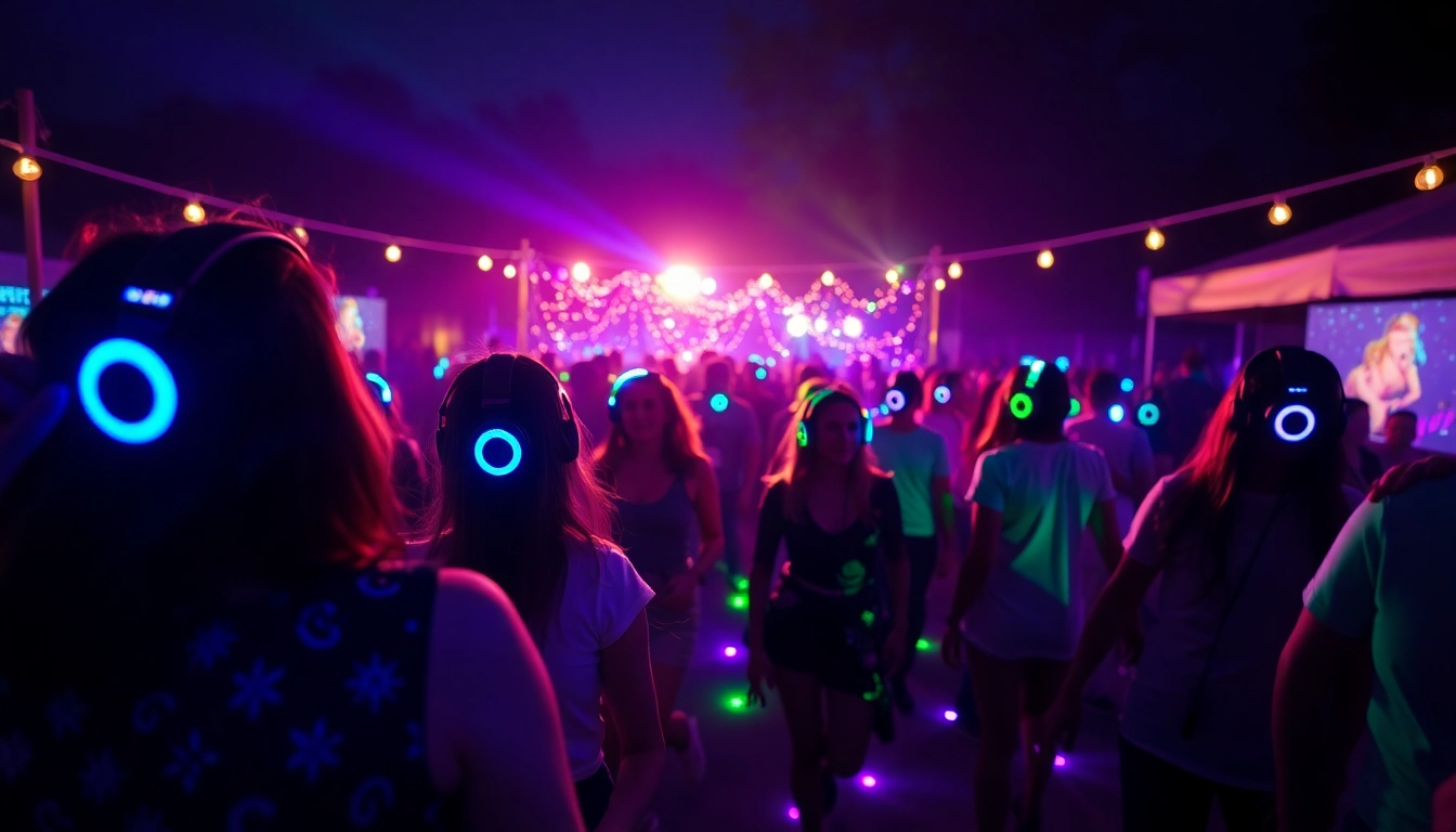 Rent silent disco equipment to elevate your next event with vibrant LED headphones and colorful lights.