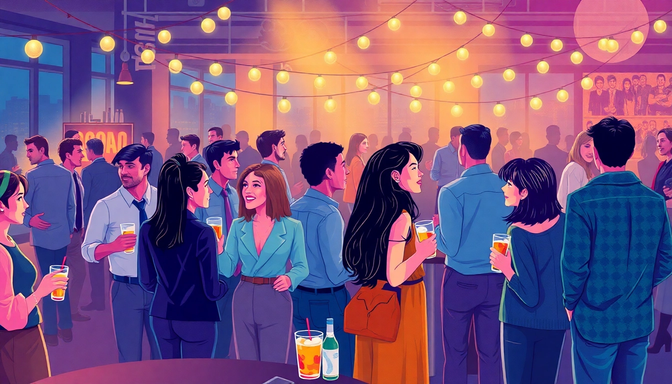 Engaging after work party gathering featuring diverse colleagues enjoying drinks and networking.