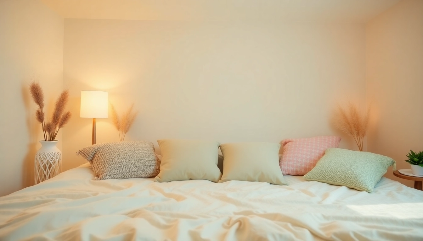 ASMR video setup with soothing props and ambient lighting evoking a calming atmosphere.
