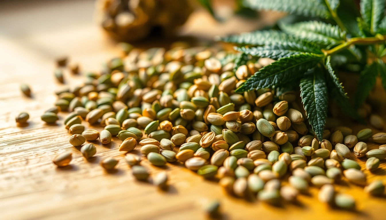 View high-quality marijuana seeds showcasing their unique textures and colors on a rustic wooden surface.