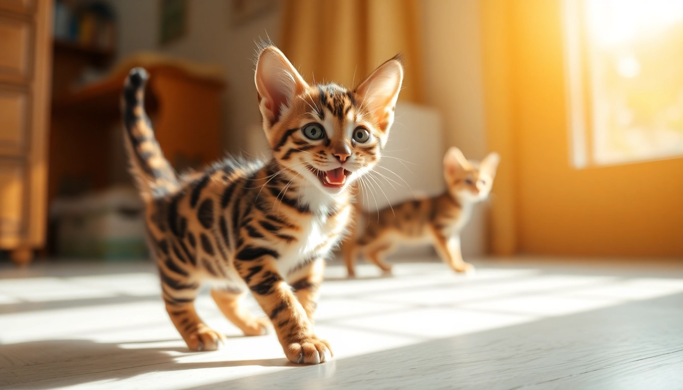 Charming Bengal Kittens for Sale with unique coat patterns playing in a cozy setting.