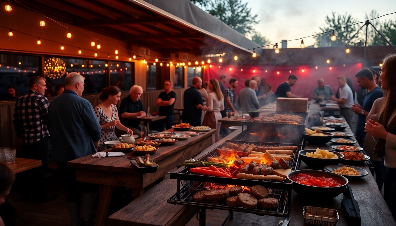 Enjoying a delightful Caterer für Grillbuffet und BBQ in Berlin with a vibrant outdoor feast featuring delicious grilled dishes.