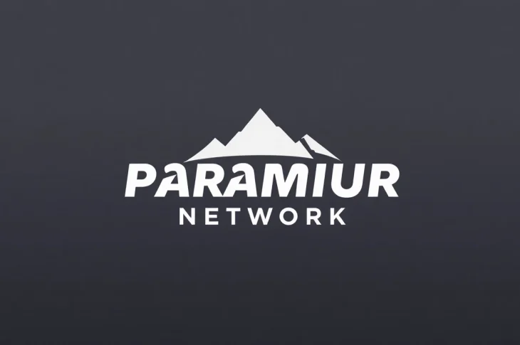 Showcase the paramount network logo with its iconic mountain design against a vibrant backdrop.