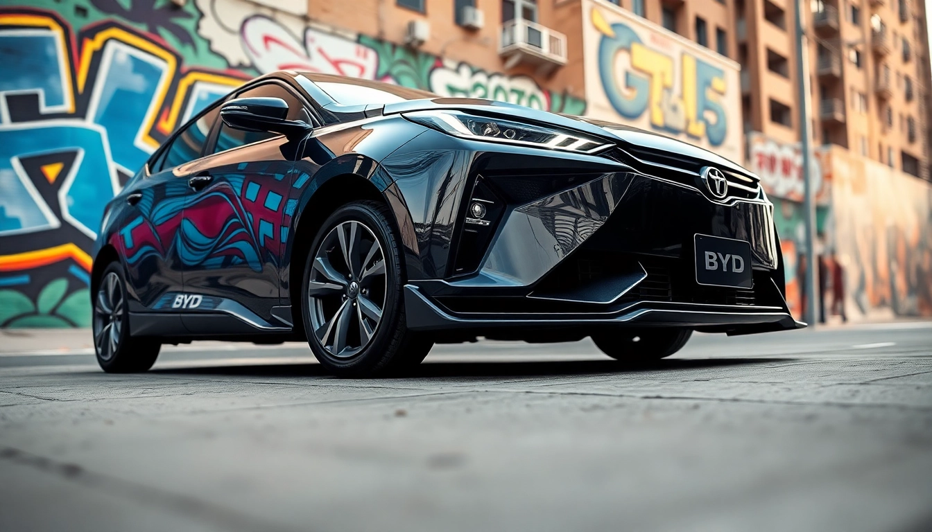 Showcasing byd performance parts on a high-performance BYD vehicle highlighting sleek design.