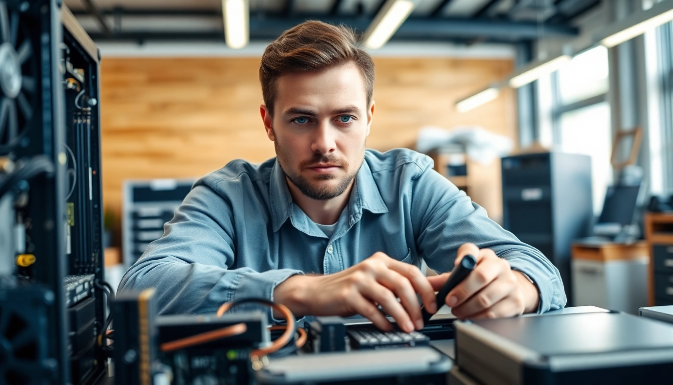 Servizio di riparazione pc torino da parte di un tecnico esperto in un ambiente professionale.