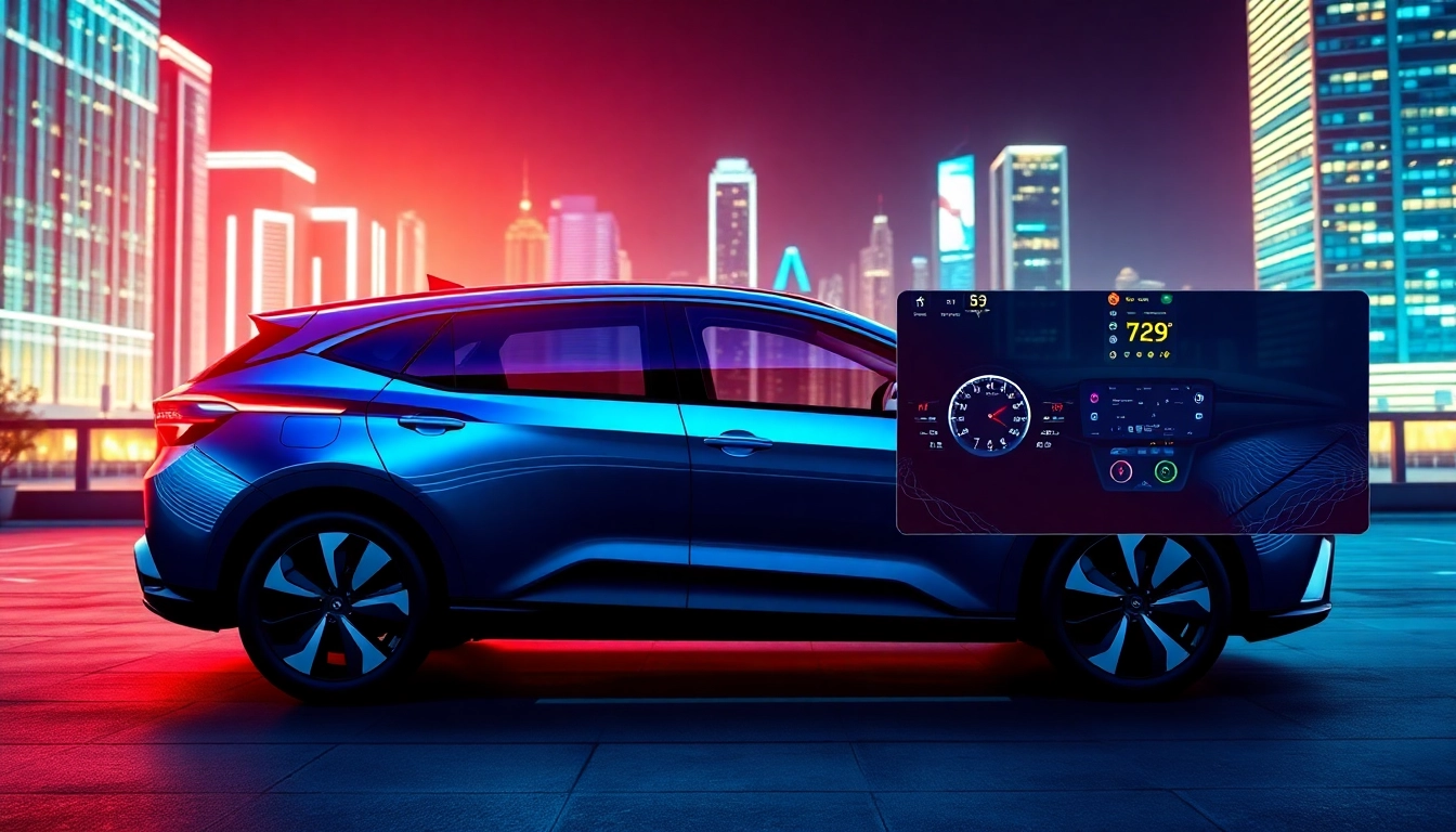 Showcasing BYD upgrades, a sleek electric vehicle parked in a modern city, featuring advanced technology highlights.