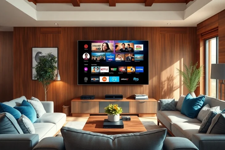 Engaging IPTV provider in UK showcasing a modern setup for home entertainment.