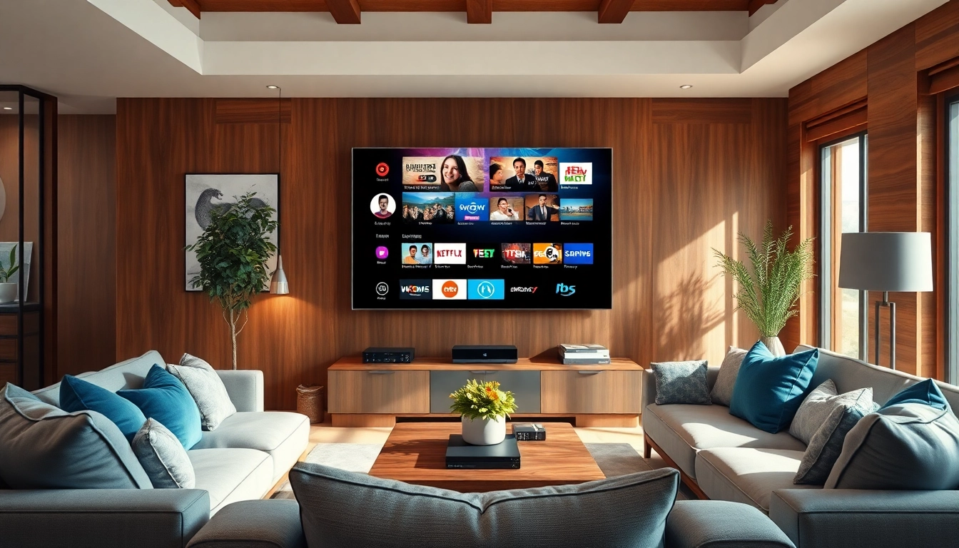 Engaging IPTV provider in UK showcasing a modern setup for home entertainment.
