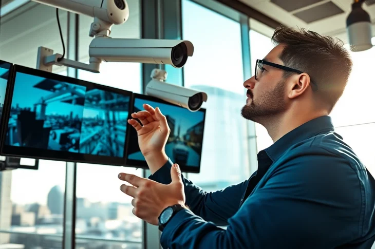 Enhance your edmonton tech security with professional surveillance monitoring in a modern office.