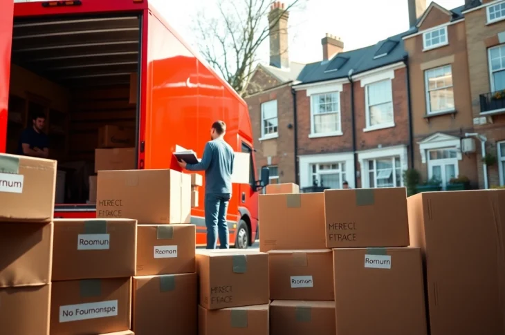 Professional movers from moving companies in London efficiently loading furniture into a moving truck.