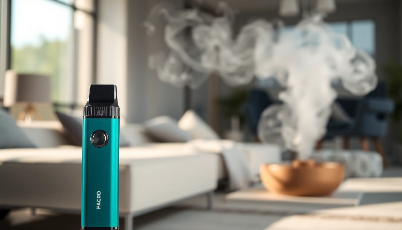 Hqd Cirak Pod Vape mit elegantem Design und frischem Hintergrund.