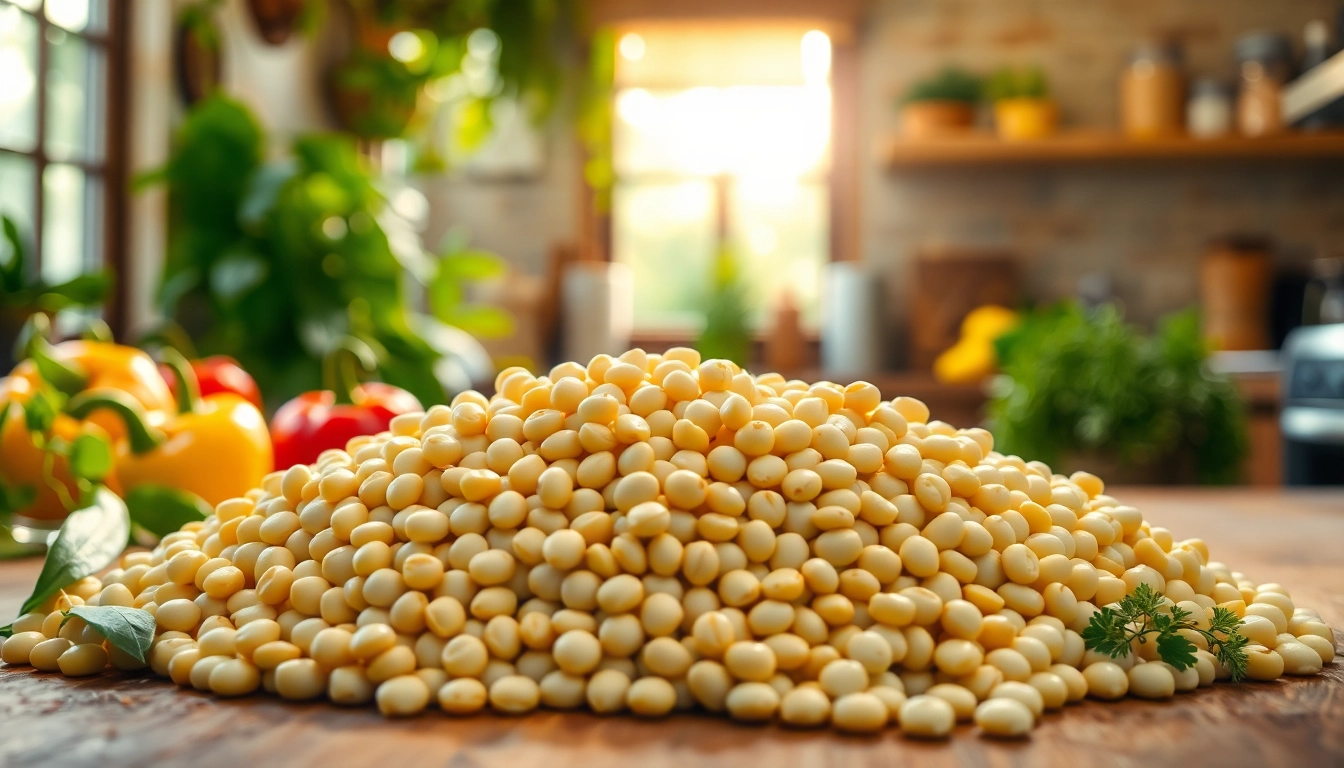 Mung pupelės ruošimas su šviežiais ingredientais ir gyvybingomis spalvomis.