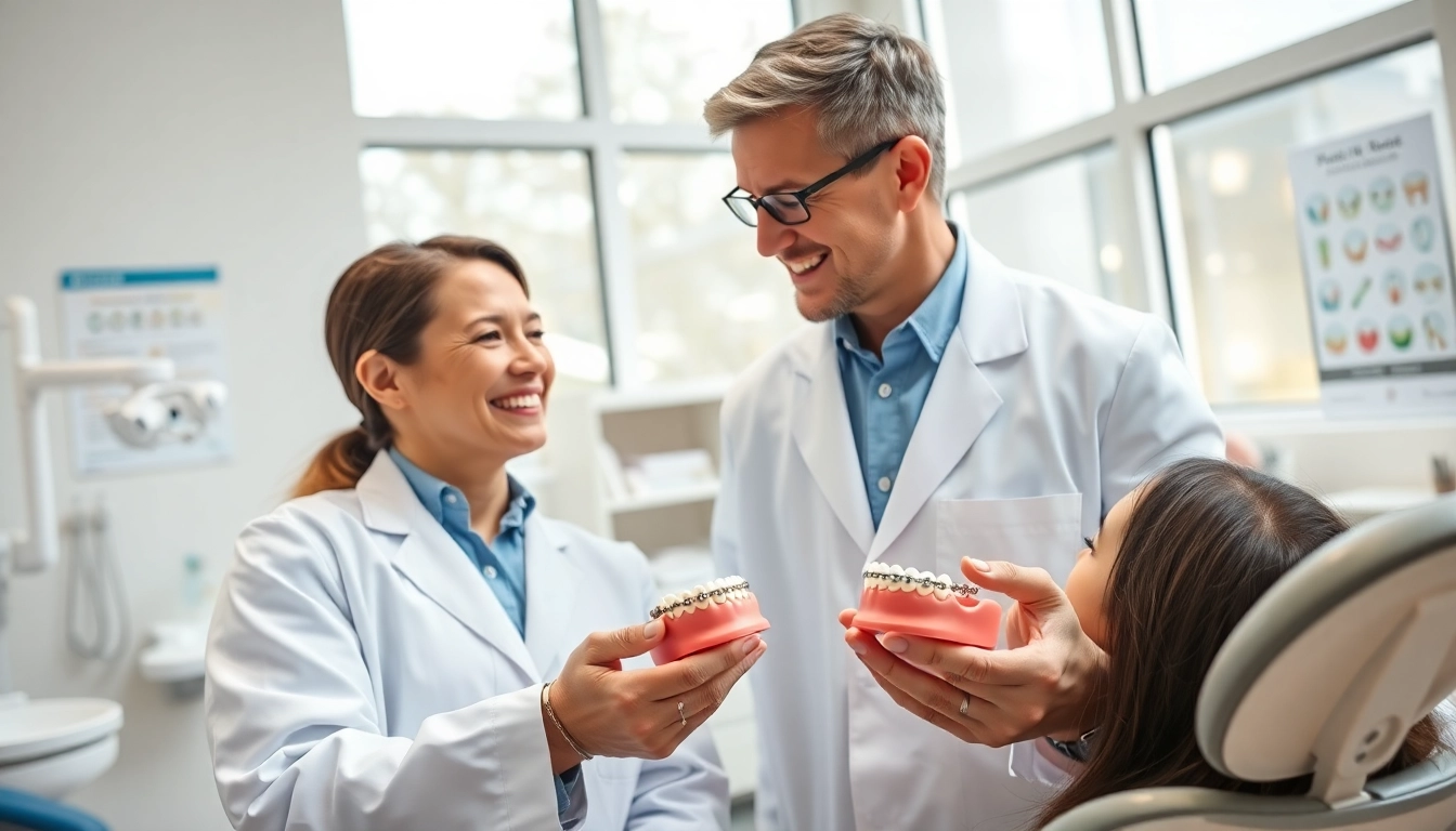 Orthodontics consultation with a caring orthodontist and patient in a modern clinic.