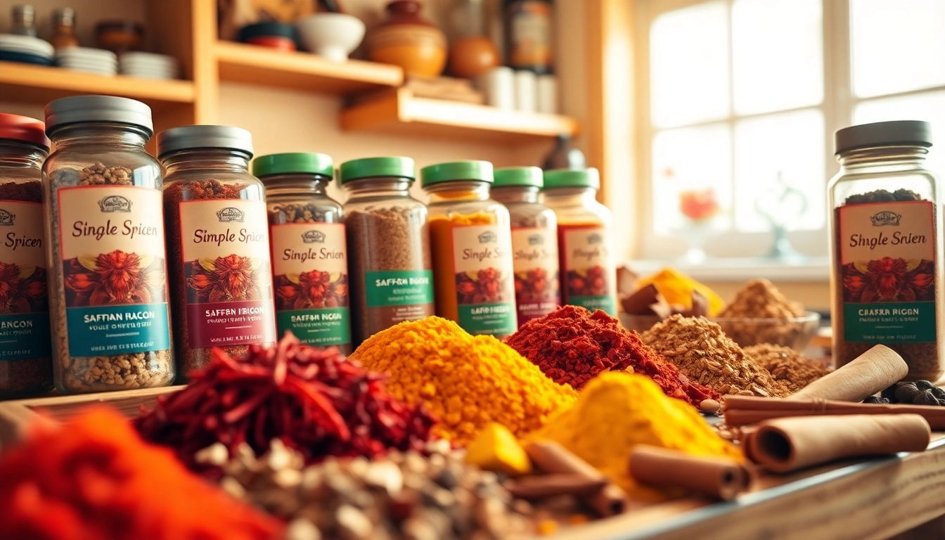 Explore the vibrant flavors of Single Origin Spices displayed in a rustic kitchen setting.