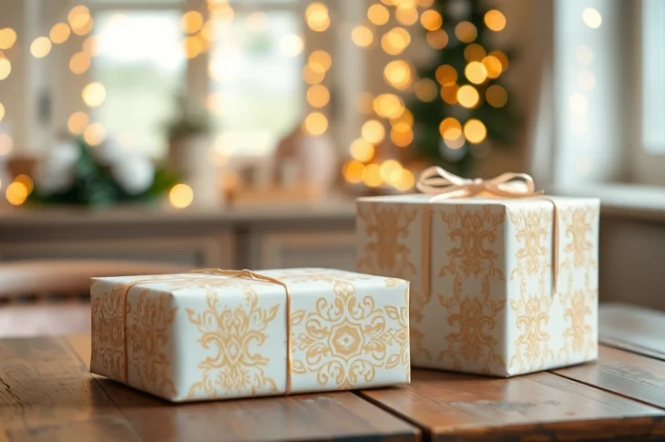 Partner Geschenke in an elegant setting with a beautifully wrapped gift to inspire meaningful moments.
