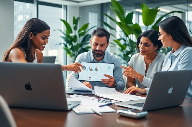 Enhance efficiency with a modern invoice processing solution in a professional office.