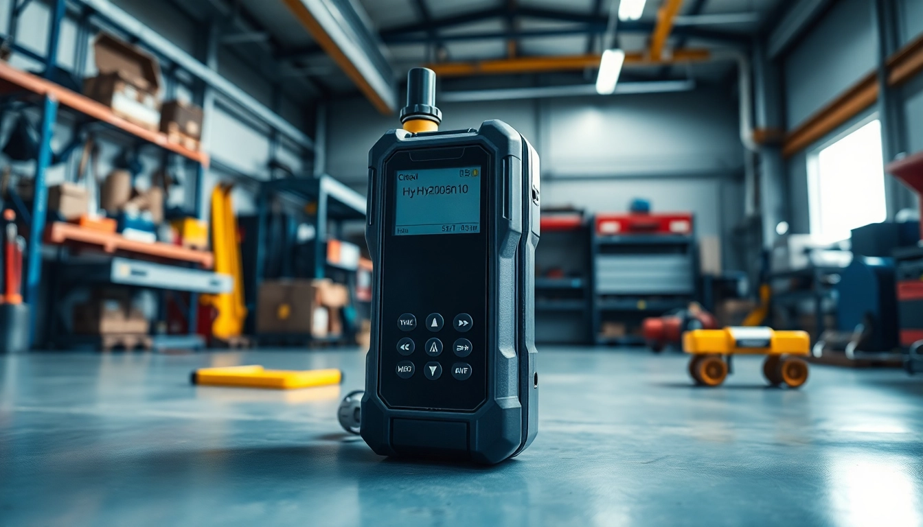 Hydrogen detector showcased in an industrial setting, highlighting its advanced safety features.