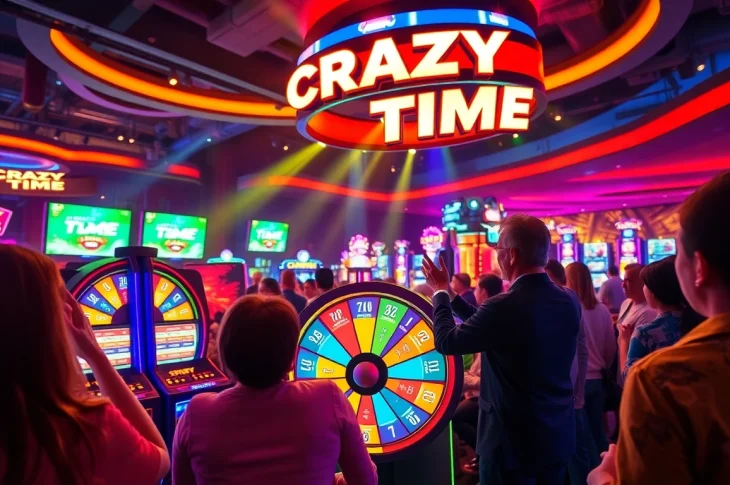 Watch Crazy Time live as players enjoy an interactive game show experience with vibrant colors and excitement.