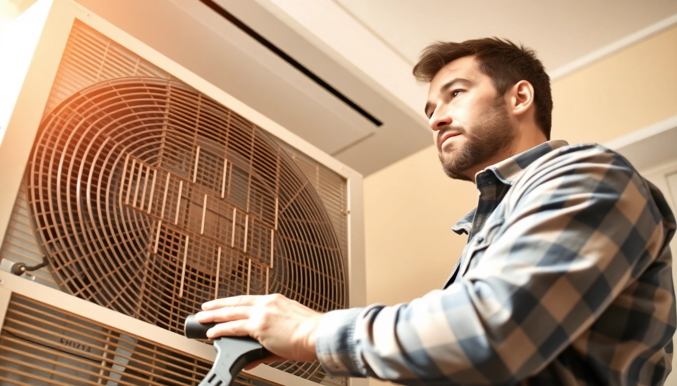 Technician performing ac repair glendale az with tools in a home setting.