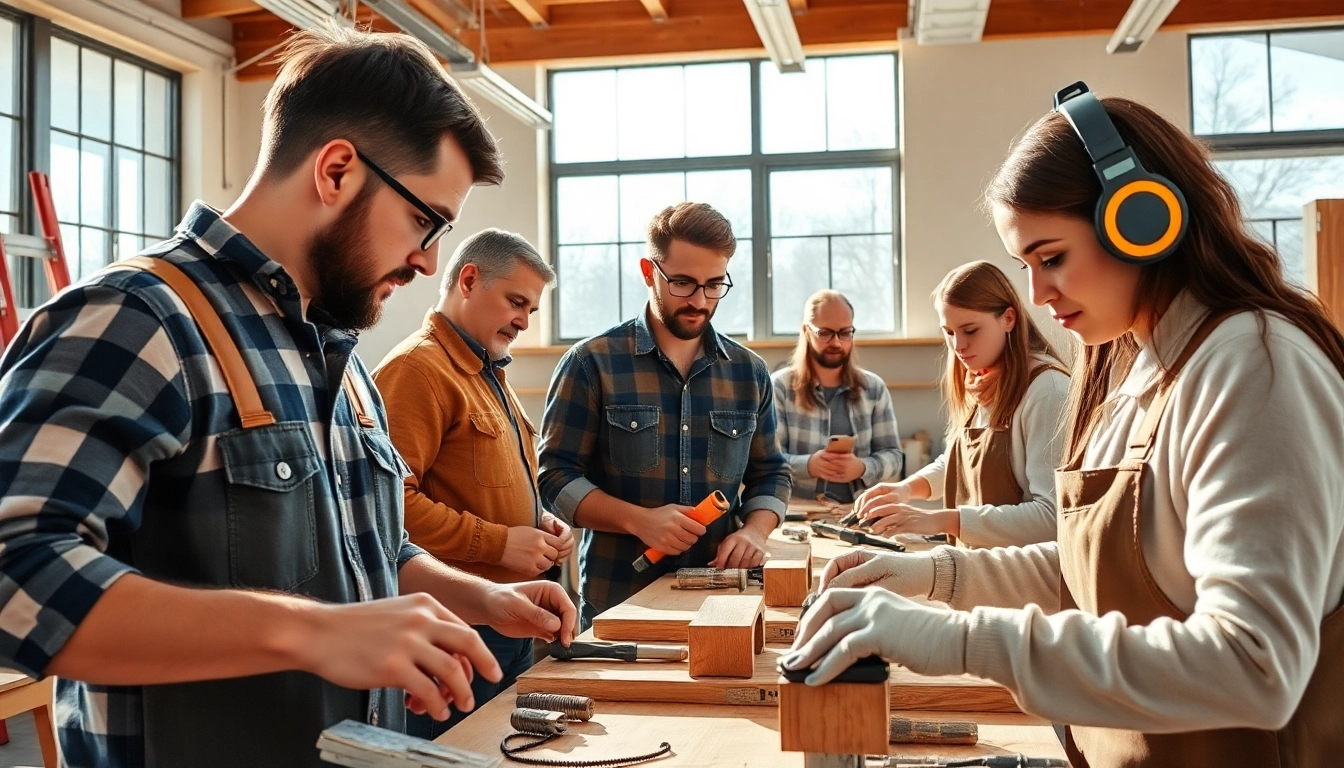Training in construction trade schools in Texas with students learning hands-on skills in a modern classroom.