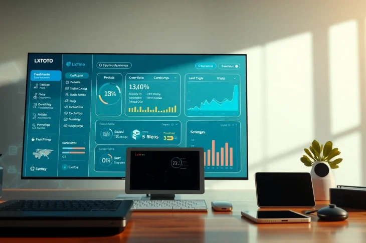 Menampilkan LXTOTO dengan antarmuka digital yang menarik dan interaktif.