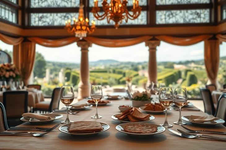 Experience luxurious European Pesach hotels featuring festive dining setups for Passover celebrations.