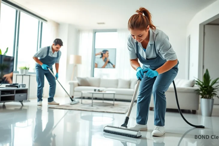 Expert bond cleaning Logan team ensuring a spotless apartment in a bright setting.