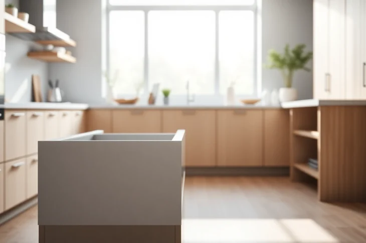 Showcase a slim box drawer system with sleek designs enhancing modern kitchen storage.