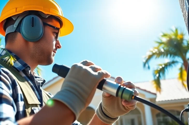 Electrical Contractor Clearwater inspecting wiring at a residential property
