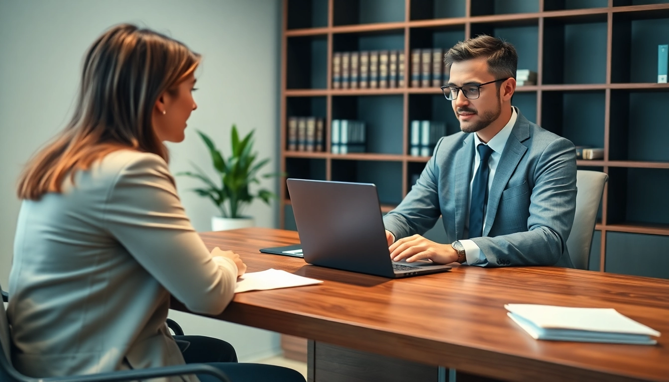 Learn about trademark application with a lawyer in a professional office setting.