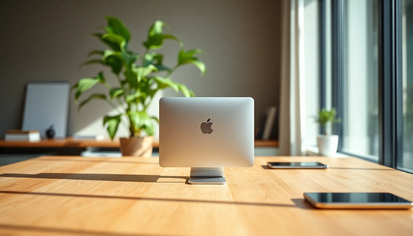 Buy Mac Studio Ultra in a sleek workspace showcasing its design and features.