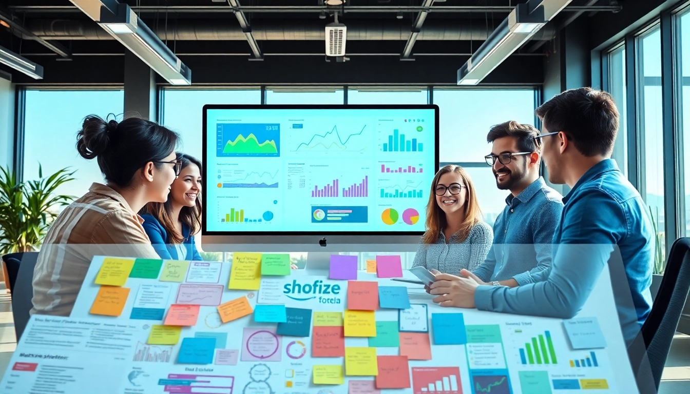 Enhance your digital marketing Edmonton strategies with a vibrant team collaboration scene.