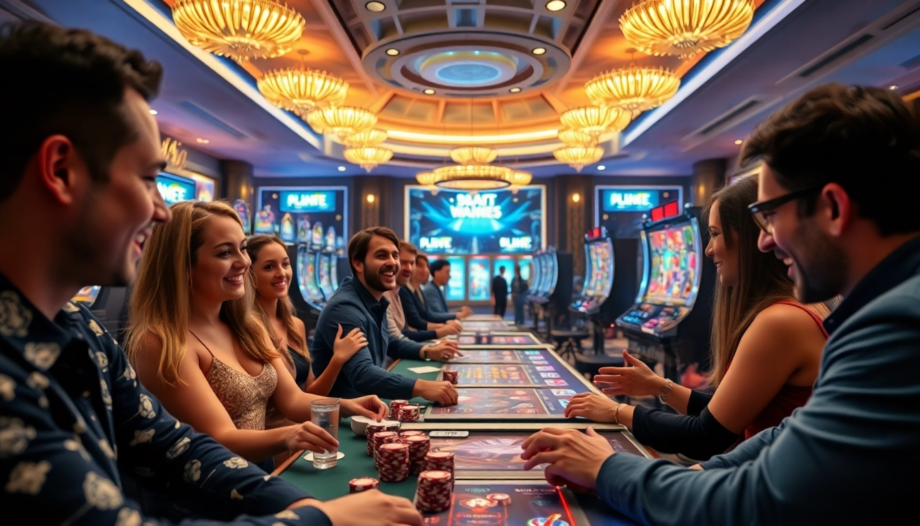 Experience Trusted Online Casino Malaysia 2025 with players enjoying high-stakes gaming and vibrant casino ambiance.