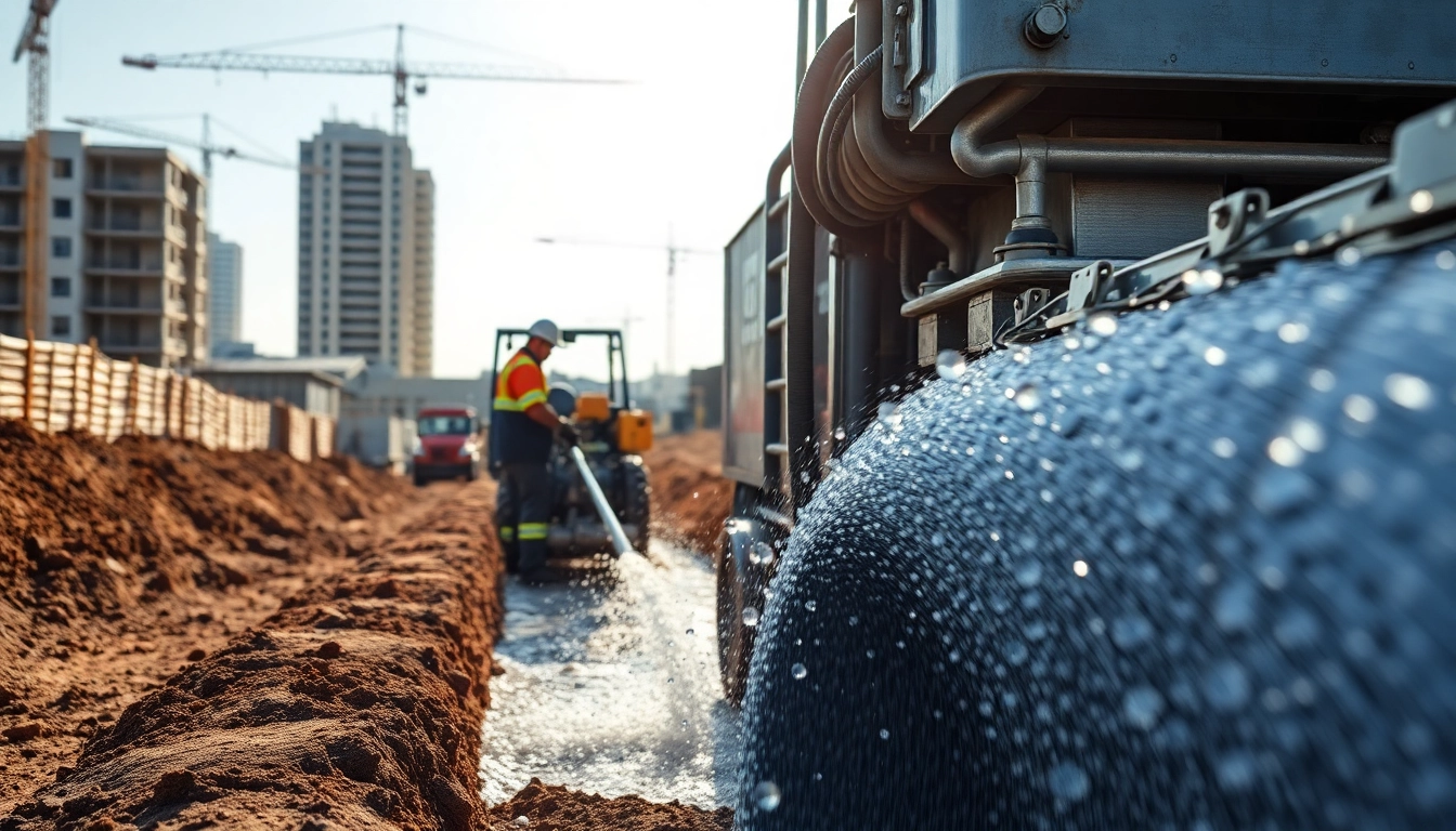 Hydro eexcavation nc equipment operates delicately on a construction site in a safe manner.
