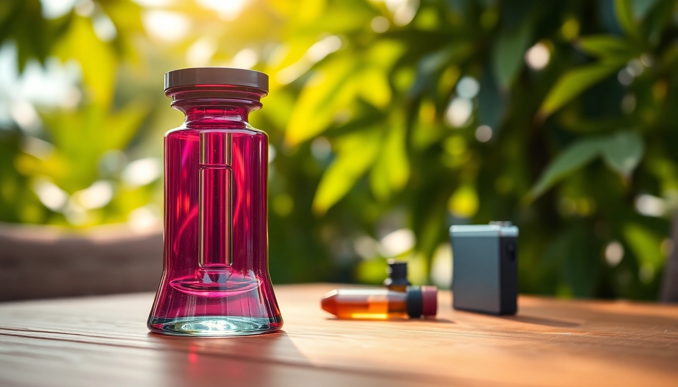 Using a beautifully crafted nectar collector set on a wooden table with natural lighting.
