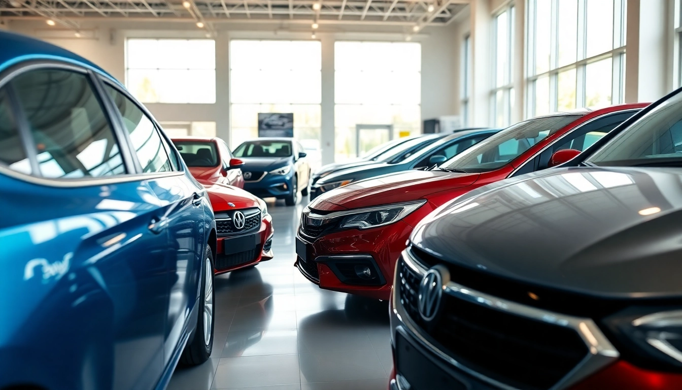 Vanzari auto second hand in a bright and professional car dealership setting.