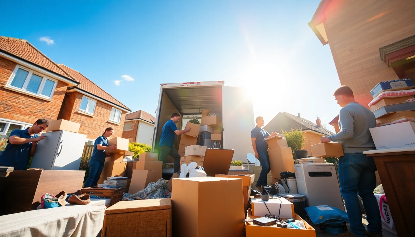 Efficient house clearances Sheffield by a professional team organizing belongings for removal.